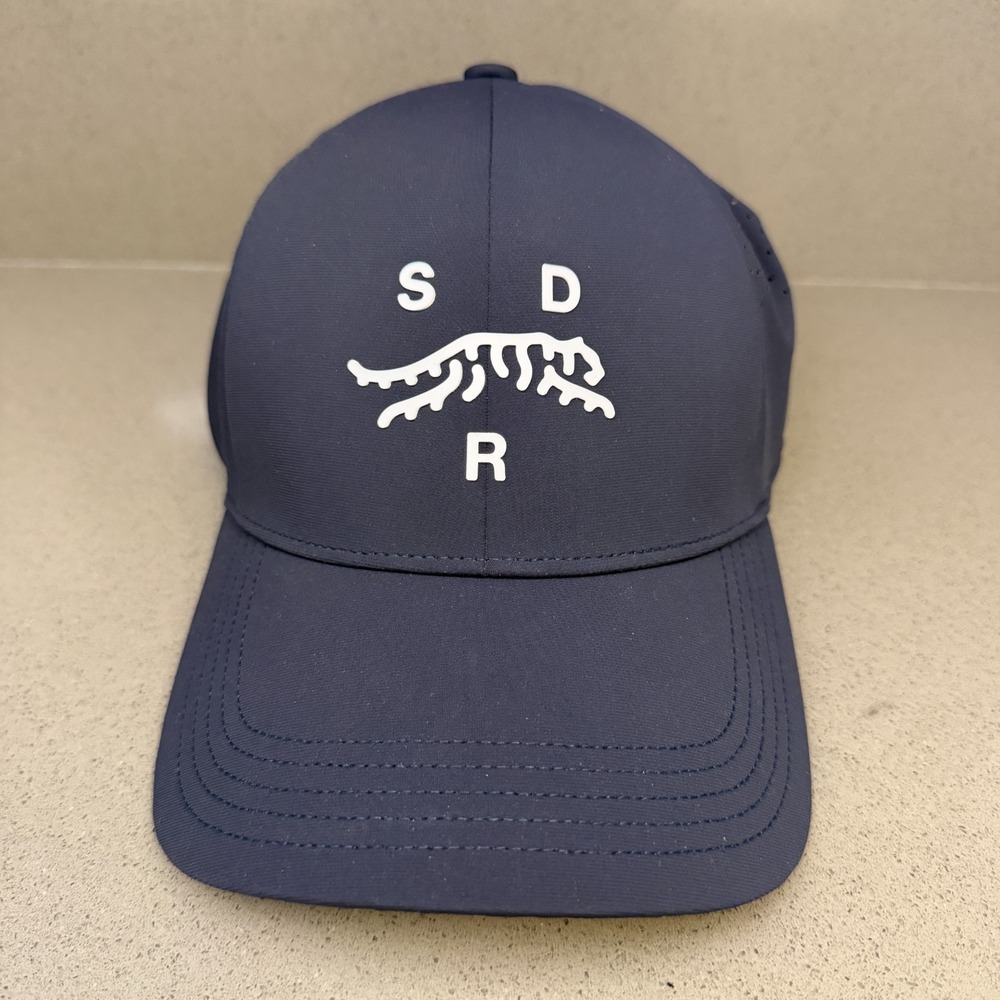 Sunday Red Cypress Golf Hat Navy XS 56cm Adjustable Vent Tiger Woods NWT